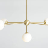 Lampa sufitowa White Pearl 5 BRASS do salonu glamour - Aldex (1113PL_F40)