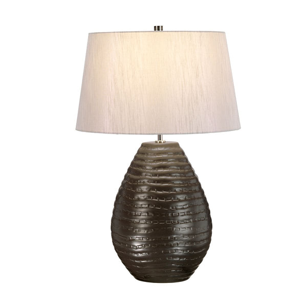 Ceramiczna lampa stołowa Brunswick z bawełnianym kloszem - Elstead (66cm, 1xE27)