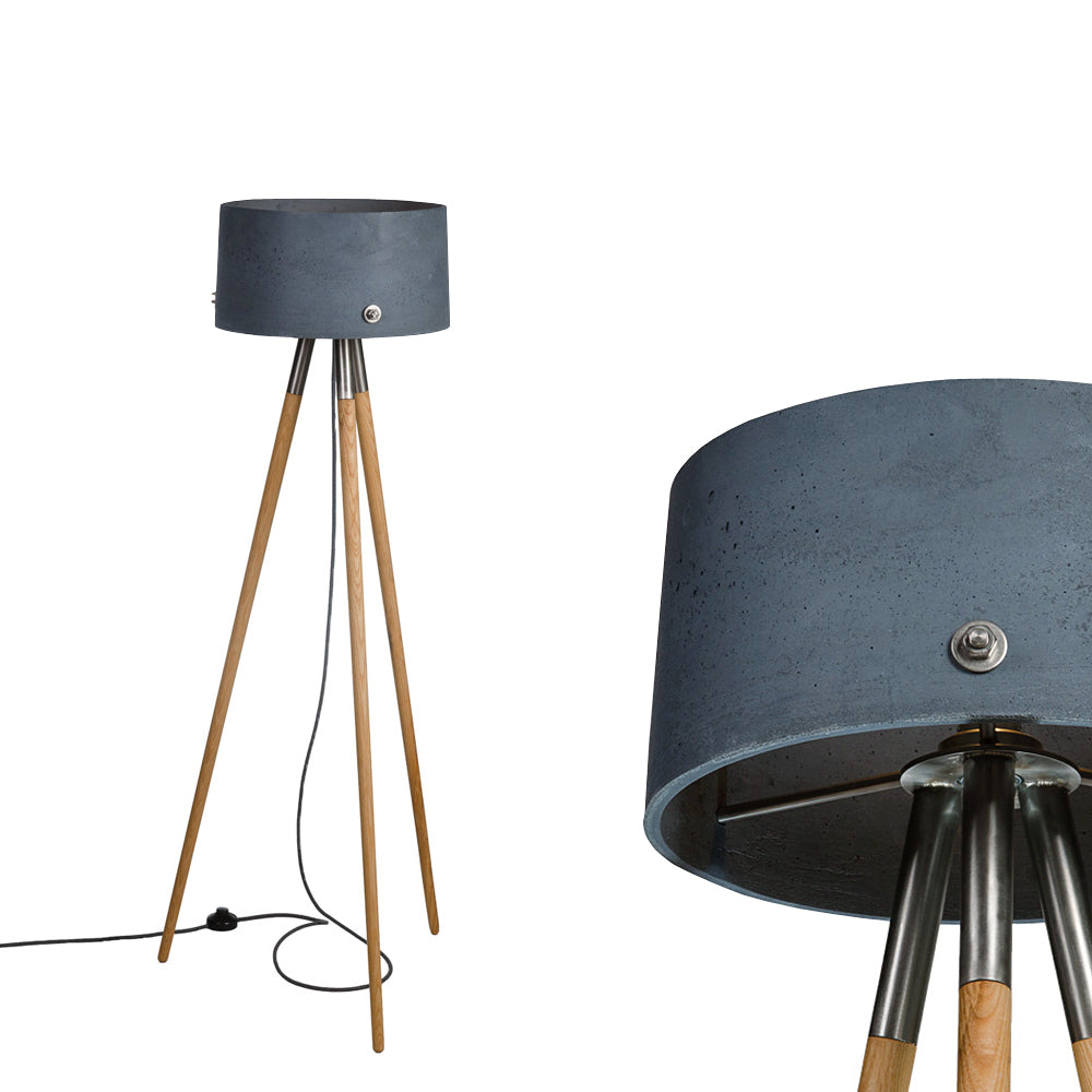 Betonowa lampa podłogowa - stojąca do salonu sypialni, nowoczesna industrialna (1xE27) (Talma) Loftlight