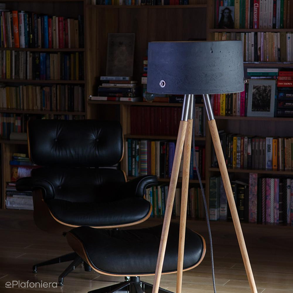 Betonowa lampa podłogowa - stojąca do salonu sypialni, nowoczesna industrialna (1xE27) (Talma) Loftlight