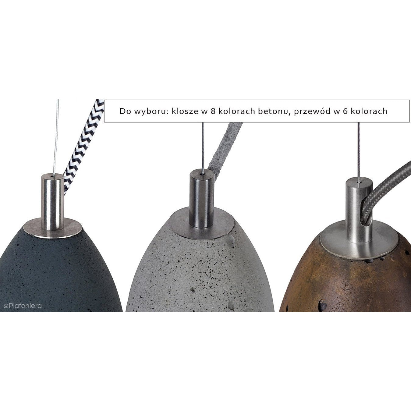 Betonowa lampa wisząca - nowoczesna industrialna, do salonu (1xE27) (Febe 15) Loftlight