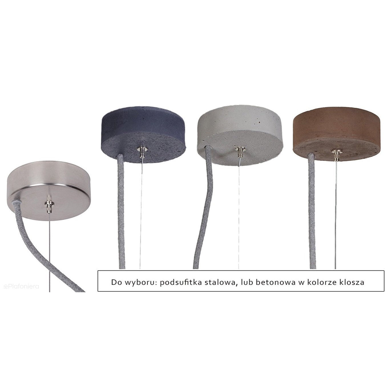 Betonowa lampa - wisząca nowoczesna industrialna, do salonu kuchni (19cm 1xE27) (Kobe 2) Loftlight