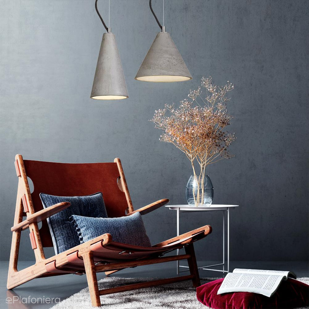 Betonowa lampa - wisząca nowoczesna industrialna, do salonu kuchni (27cm 1xE27) (Kobe 3) Loftlight