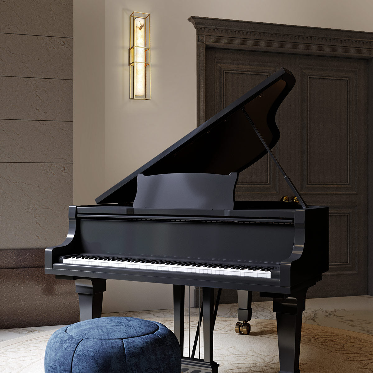 Duży kinkiet Blakley - 1 źródło światła - Szczotkowane złoto, Eurofase - ePlafoniera.pl