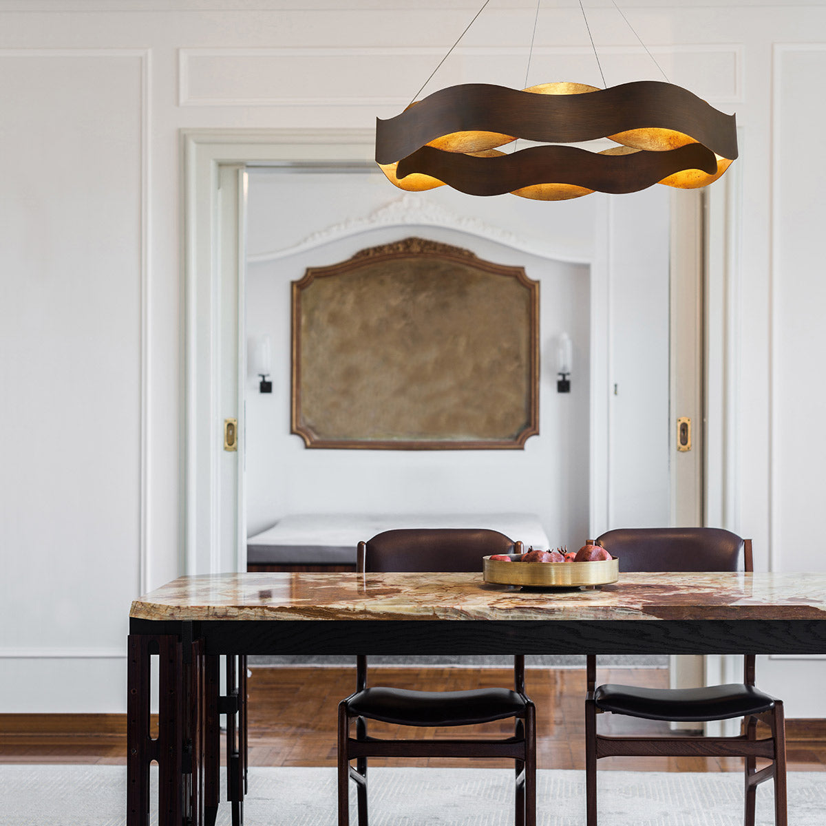 Duży żyrandol Vaughan - Brązowo-złoty, Eurofase - ePlafoniera.pl