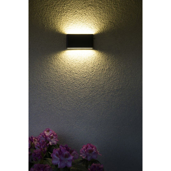 Czarna ścienna lampa LED 12W - wąski kinkiet zewnętrzny ogrodowy, SU-MA (Slim)