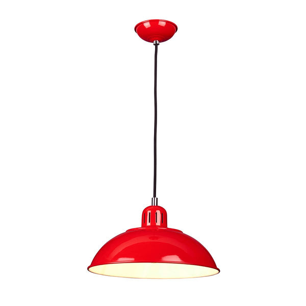 Czerwona lampa wisząca Franklin w stylu loftowym / retro - Elstead (1xE27)