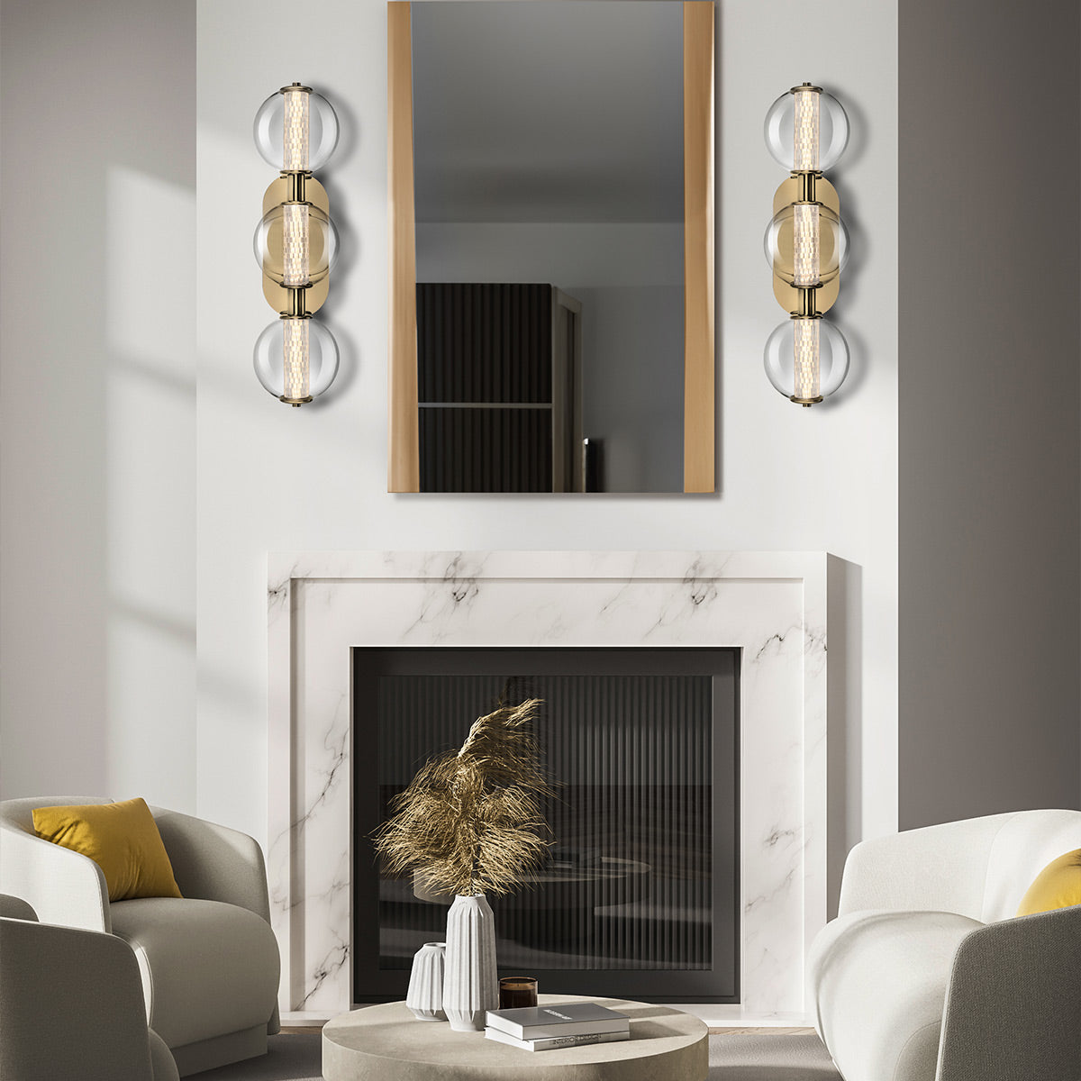 Kinkiet Atomo - 3 źródła światła - Szczotkowane złoto, Eurofase - ePlafoniera.pl