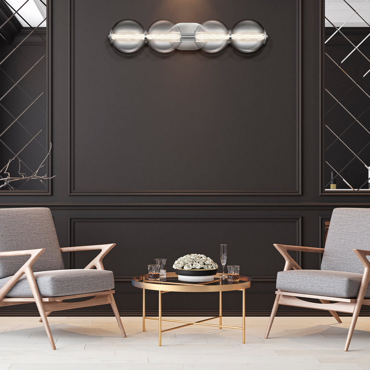 Kinkiet Atomo - 4 źródła światła - Polerowany chrom, Eurofase - ePlafoniera.pl