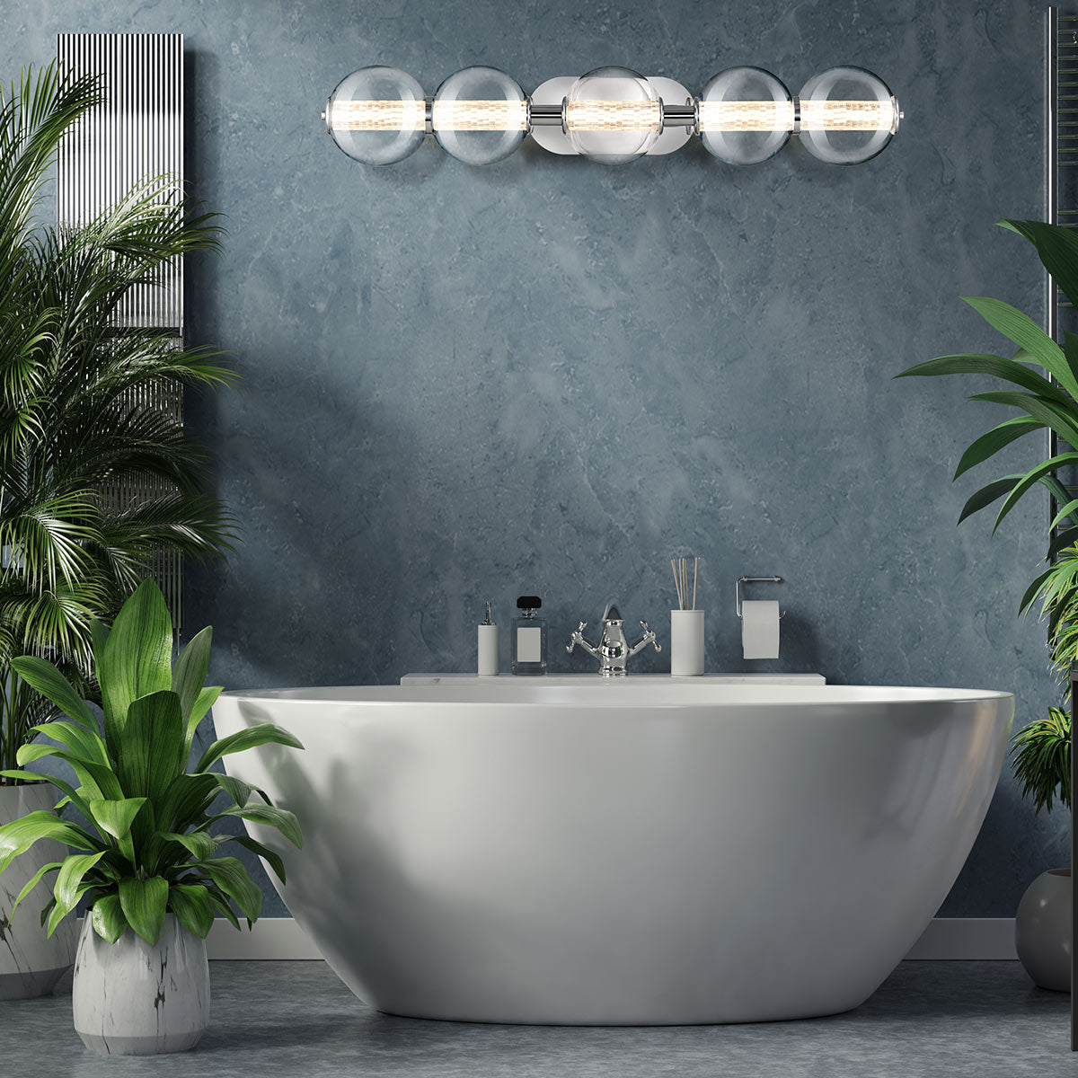 Kinkiet Atomo - 5 źródeł światła - Polerowany chrom, Eurofase - ePlafoniera.pl