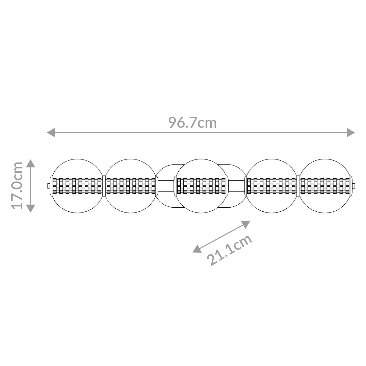 Kinkiet Atomo - 5 źródeł światła - Szczotkowane złoto, Eurofase - ePlafoniera.pl