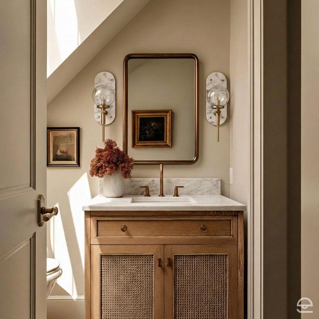 Kinkiet Gilda mosiądz ze szklanym kloszem do łazienki z imitacją alabastru