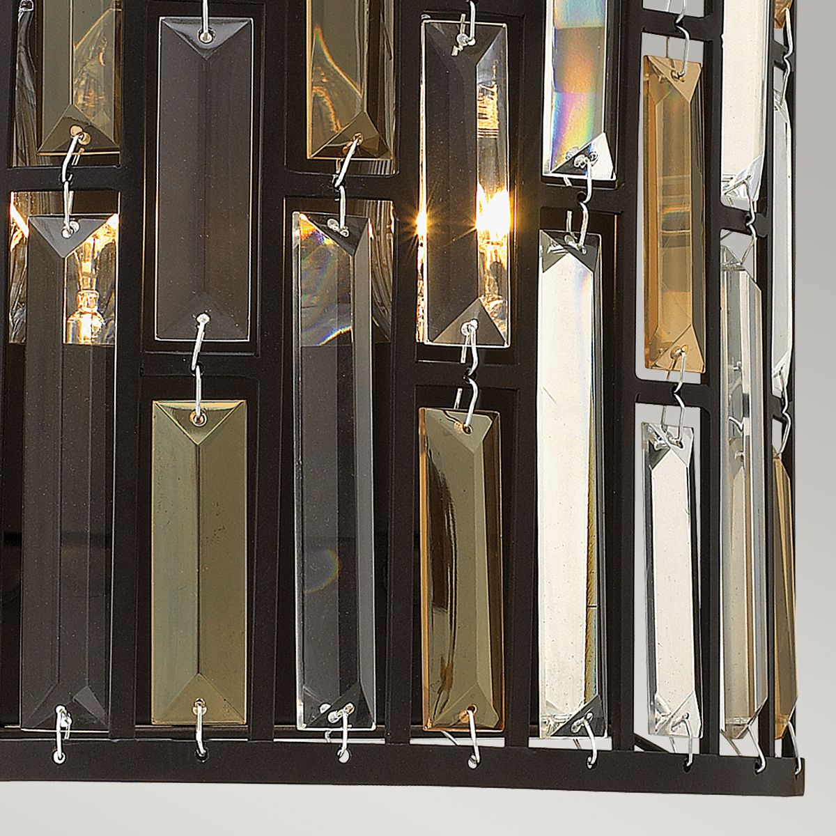 Kinkiet z kryształami Gemma - Hinkley (vintage brąz, bursztyn, kryształy) 31x28cm / 2xE14