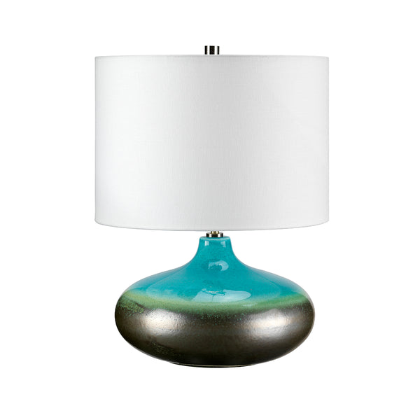 Lampa stojąca turkusowa 50cm - stołowa (porcelana) do salonu sypialni gabinetu (1xE27) Elstead (Laguna)