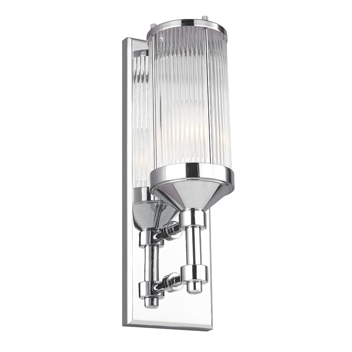 Lampa do łazienki wys.38cm ścienna szklana - kinkiet chrom (G9 1x4W) Feiss (Paulson)
