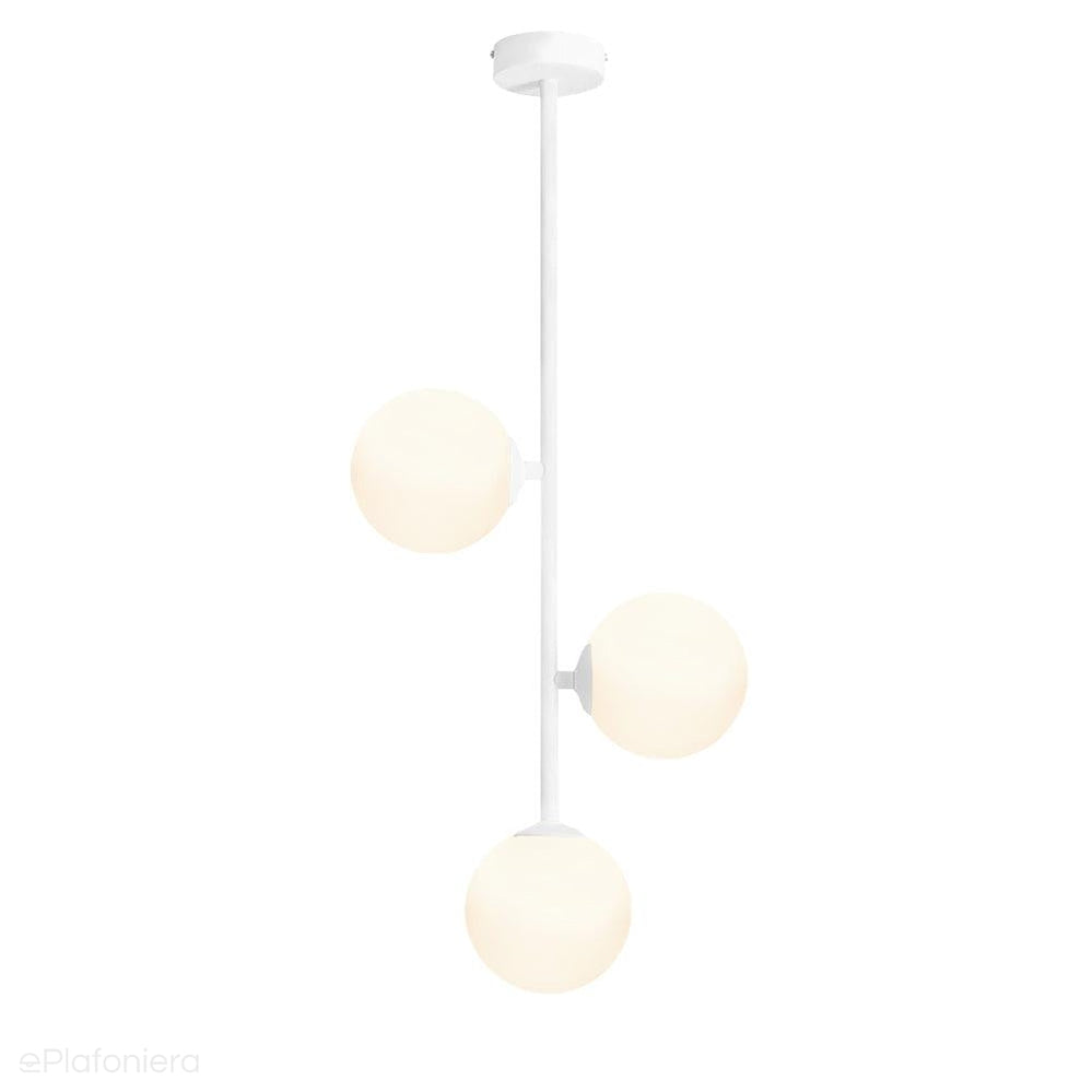 Lampa sufitowa 84cm, biała, mleczne kule 3x14cm (E14) Aldex (Libra) 1094PL-E