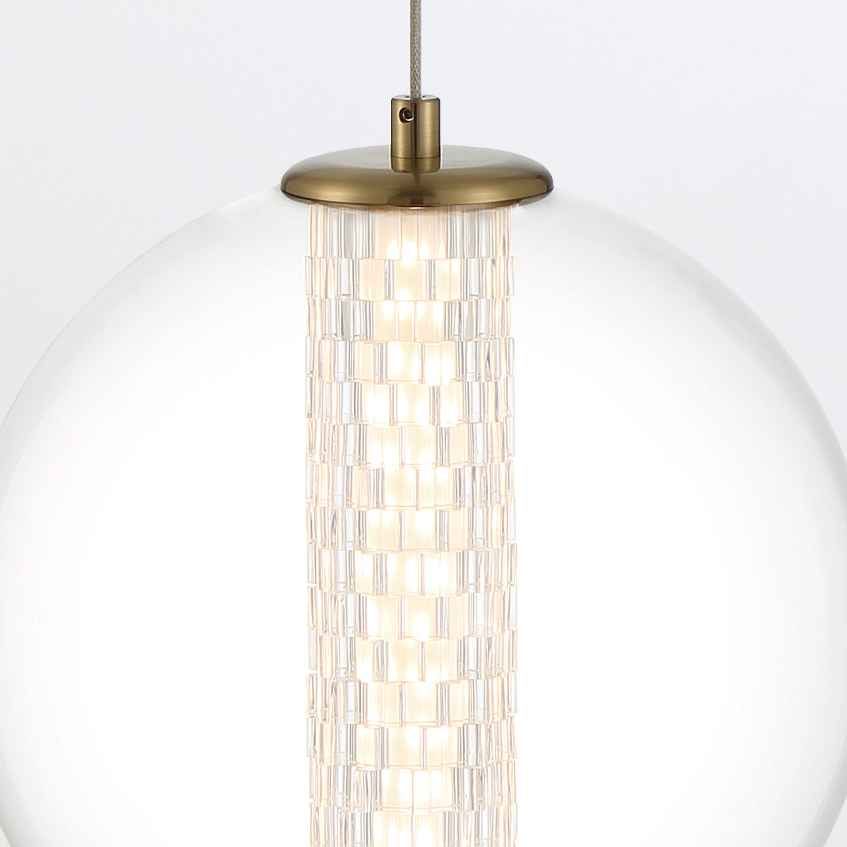 Lampa wisząca Atomo - 1 źródło światła - Szczotkowane złoto, Eurofase - ePlafoniera.pl