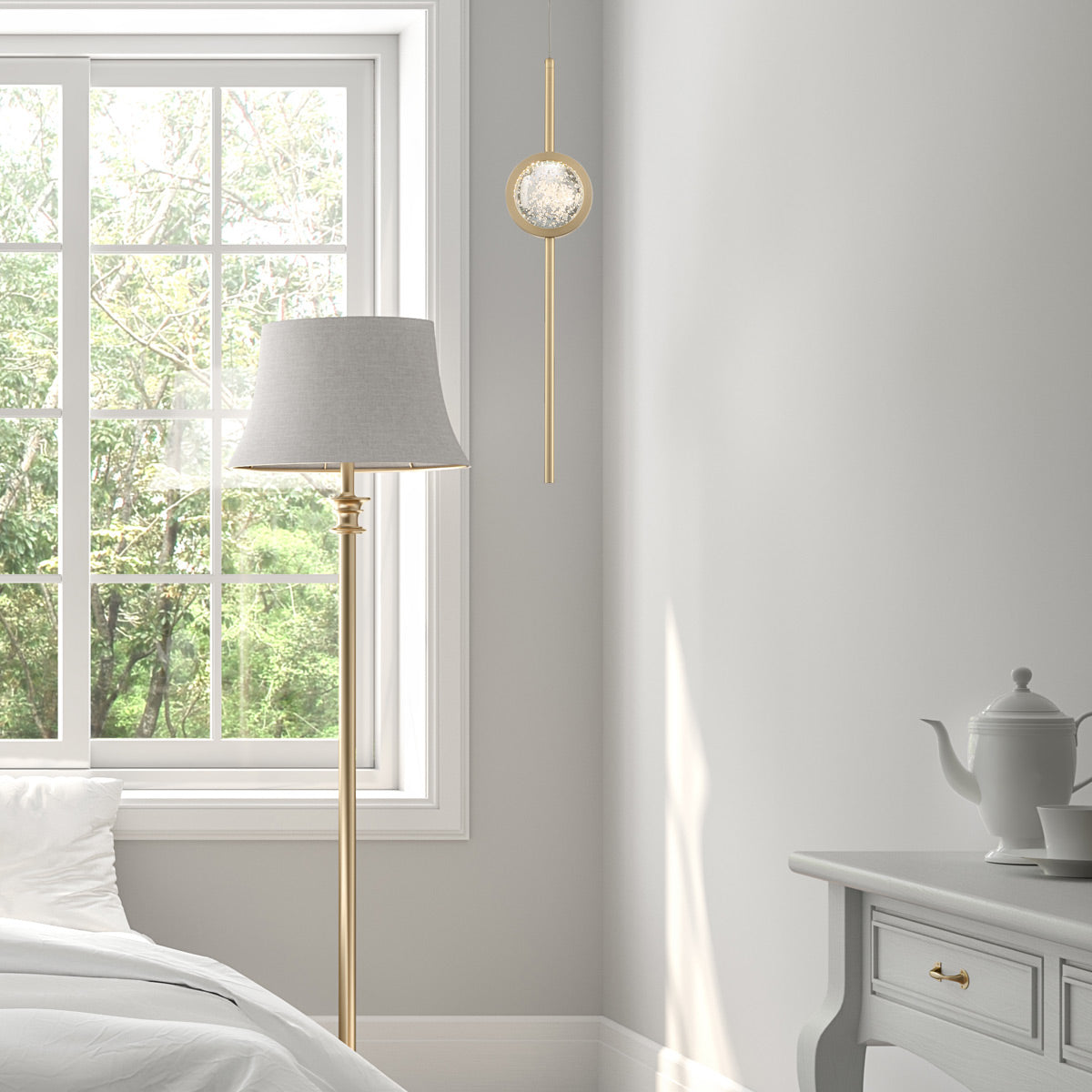 Lampa wisząca Barletta - 1 źródło światła - Szczotkowane złoto, Eurofase - ePlafoniera.pl