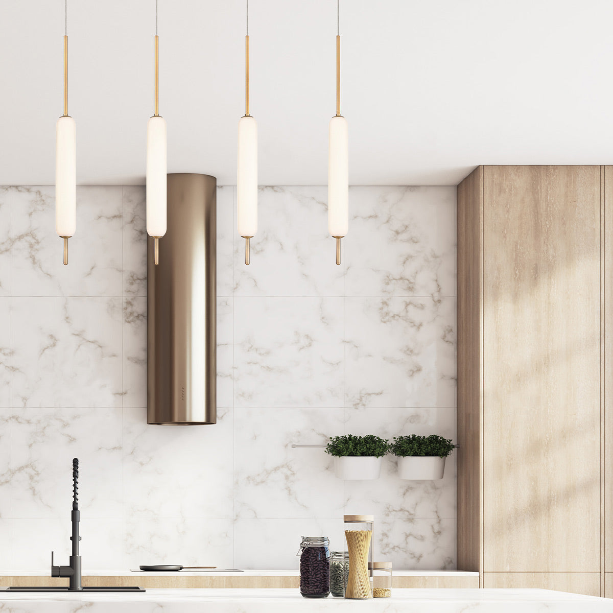 Lampa wisząca Cumberland - 1 źródło światła - Szczotkowane złoto, Eurofase - ePlafoniera.pl