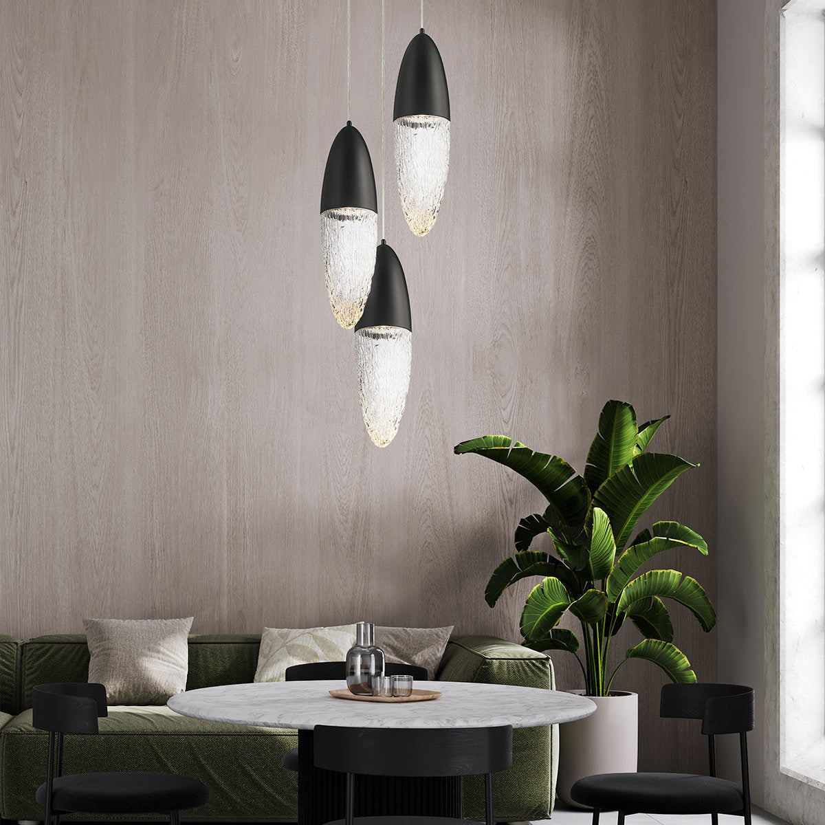 Lampa wisząca Ecrou - Matowa czerń, Eurofase - ePlafoniera.pl