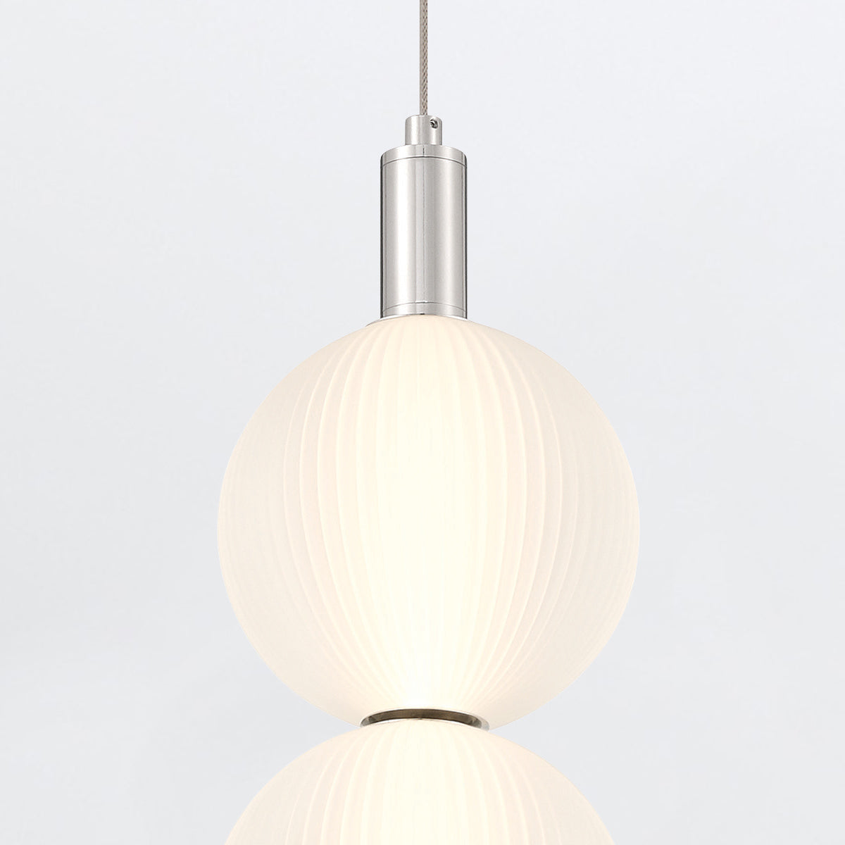 Mała lampa wisząca Palams - 2 źródła światła - Polerowany nikiel, Eurofase - ePlafoniera.pl