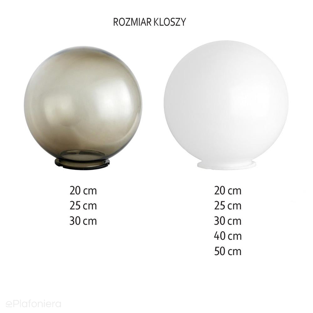 Ogrodowa zewnętrzna lampa - świecąca kula 20/25/30/40/50cm (1x E27) SU-MA (Alekule)