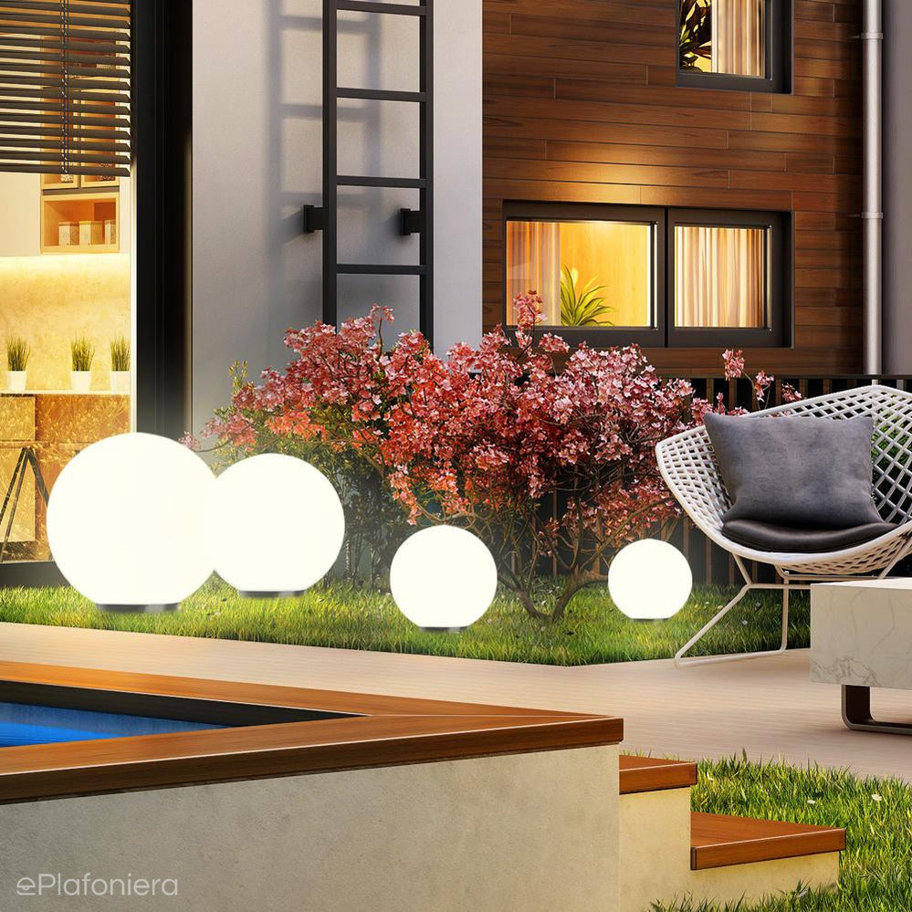 Ogrodowa zewnętrzna lampa - świecąca kula 20/25/30/40/50cm (1x E27) SU-MA (Alekule)