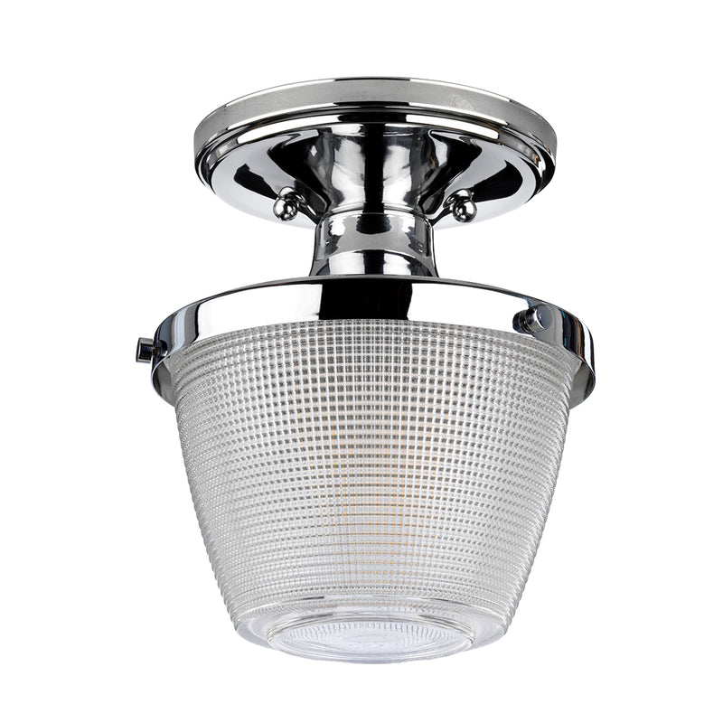 Lampa szklana (chrom) plafon do łazienki salonu sypialni kuchni (1xE27) Quoizel (Dublin)