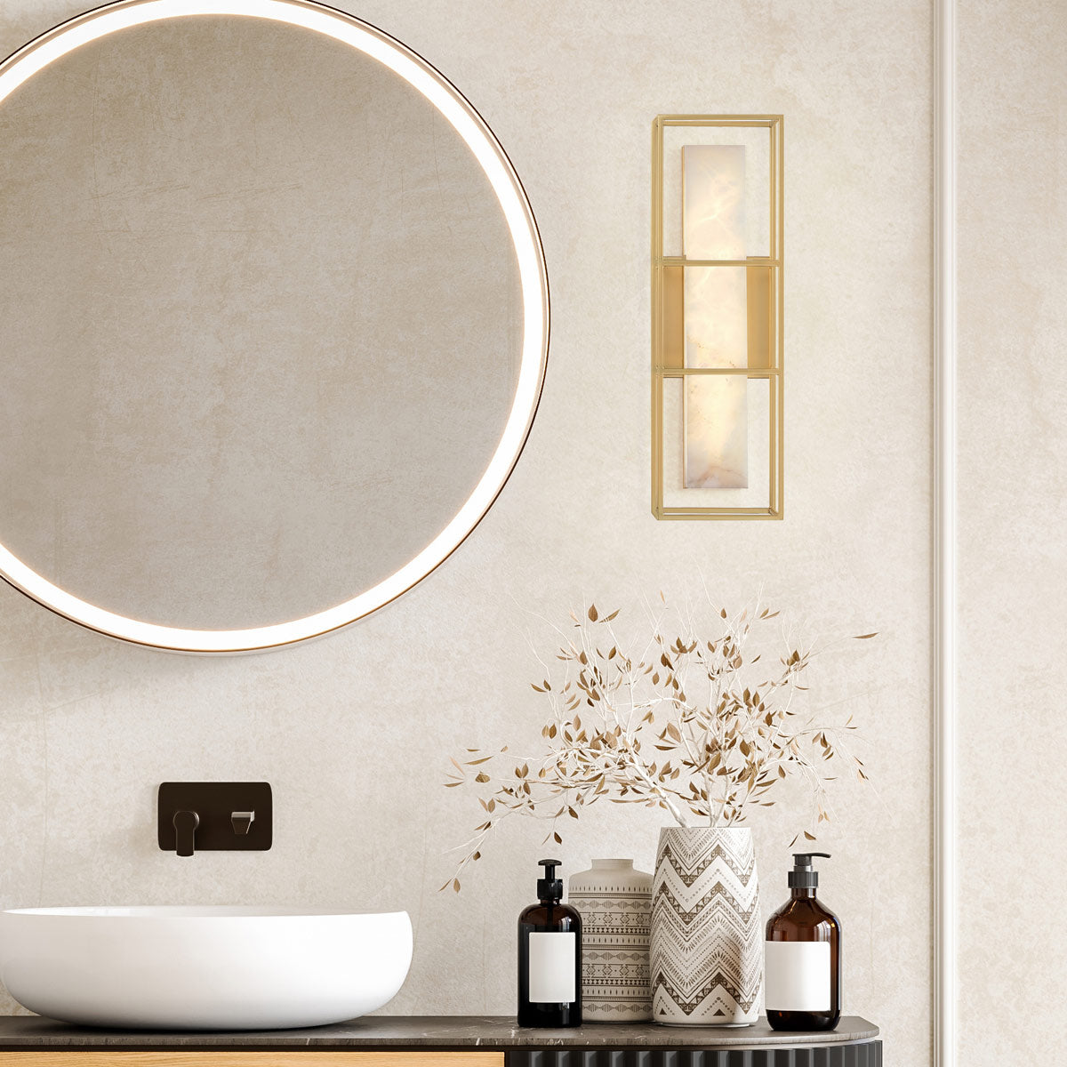 Średni kinkiet Blakley - 1 źródło światła - Szczotkowane złoto, Eurofase - ePlafoniera.pl