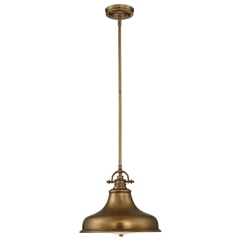 Industrialna lampa wisząca Emery do kuchni / nad stół (stary mosiądz) - Quoizel, 35cm, 1xE27