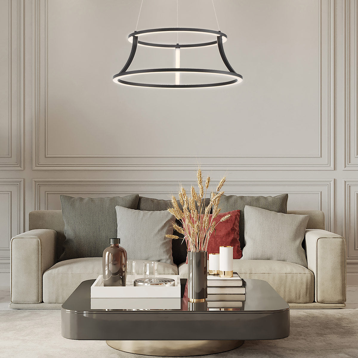 Żyrandol Cadoux - Matowa czerń, Eurofase - ePlafoniera.pl