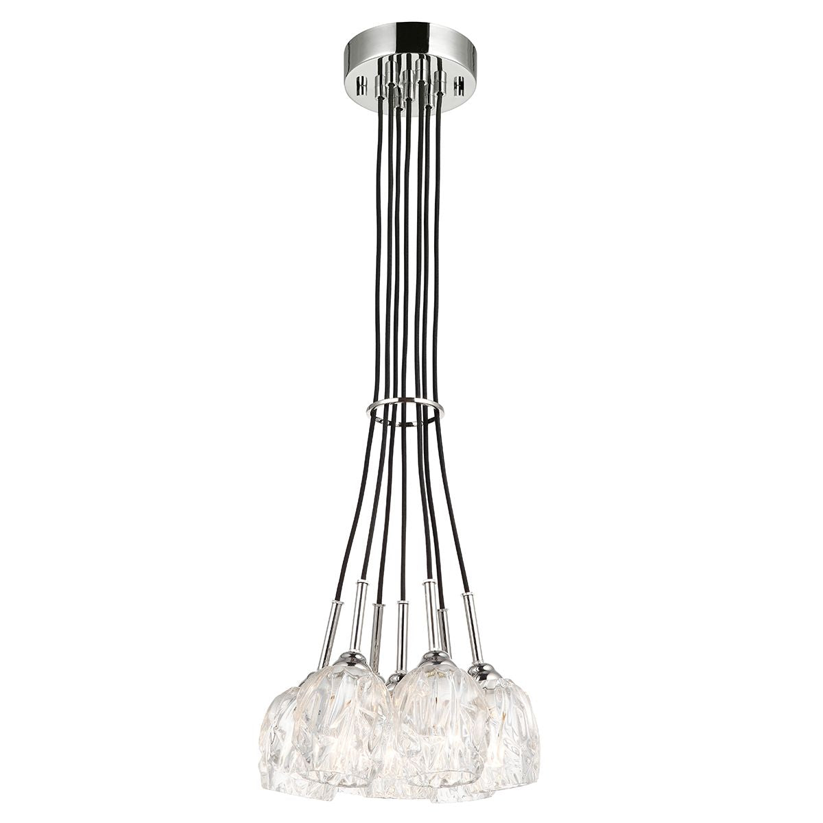 Żyrandol / lampa wisząca Rubin (szlifowane szkło, nikiel) - Feiss (G9 7x4W)