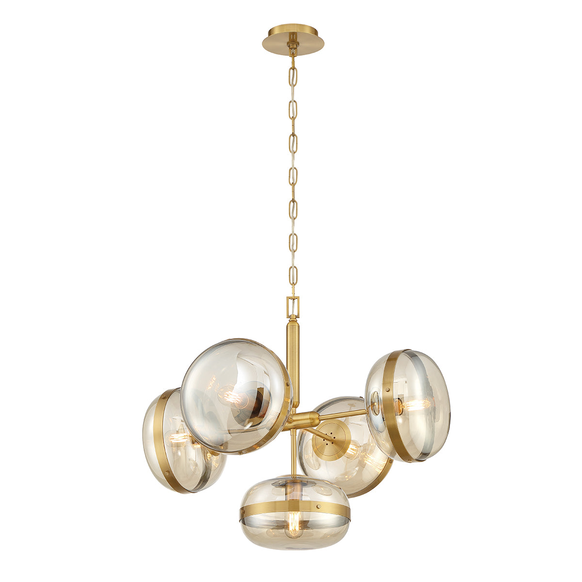 Żyrandol Nottingham - 5 źródeł światła - Antyczny mosiądz, Eurofase - ePlafoniera