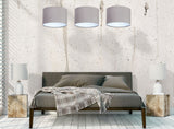 Welurowy abażur Kamelia - szara lampa wisząca do salonu, sypialni (kolekcja - Standard, 1xE27) ręcznie robiona - ePlafoniera