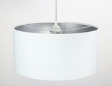Welurowy abażur Lilia - biała lampa wisząca do salonu, sypialni (kolekcja - Standard, 1xE27) ręcznie robiona - ePlafoniera