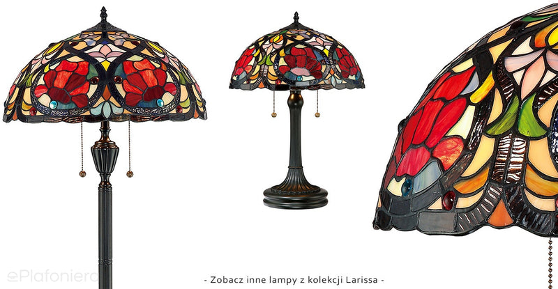 Larissa - lampa stojąca w stylu Tiffany ze szkłem witrażowym, Quoizel