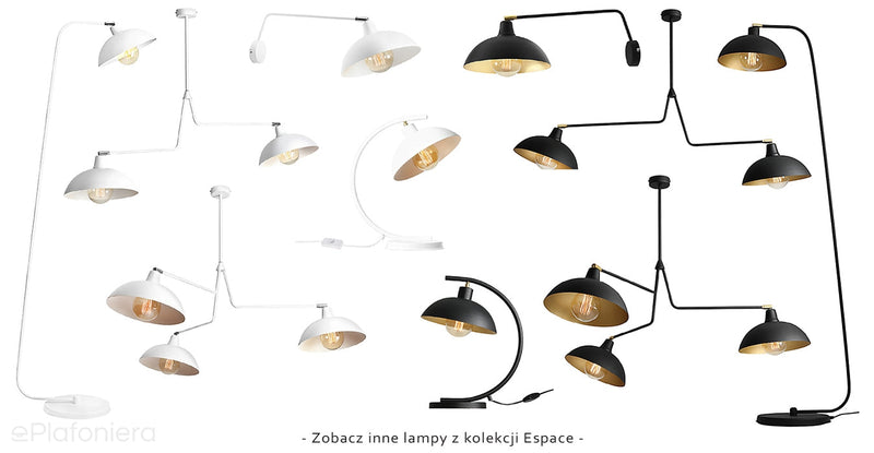 Czarna industrialna - loftowa lampa wisząca (żyrandol 3xE27) Aldex (Espace) 1036E1
