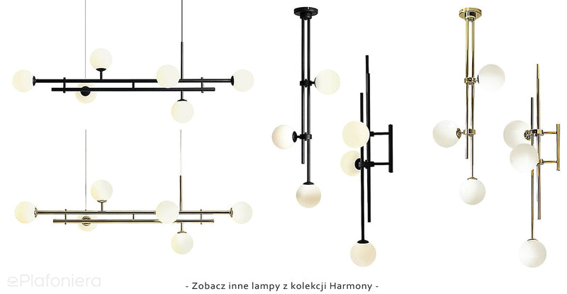 Lampa sufitowa Harmony, złoty nowoczesny plafon - Aldex (białe kule 3xE14) 1073PL/E30