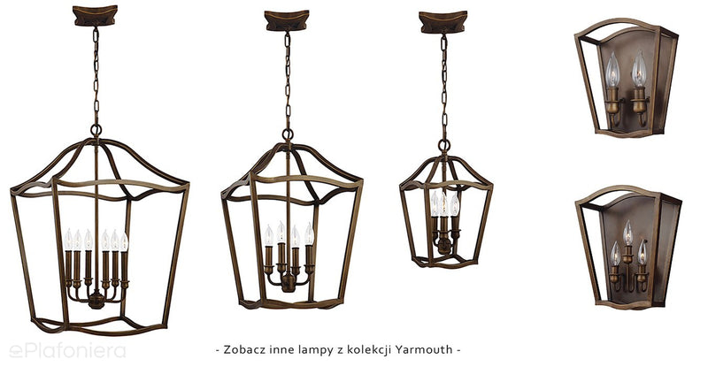 Lampa ścienna lampion - latarnia (3xE14) (stary brąz) kinkiet do salonu kuchni sypialni, Feiss (Yarmouth)