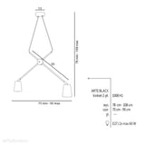 Czarna lampa sufitowa - industrialna - loftowa, żyrandol 2xE27, Aldex (Arte) 1008H1