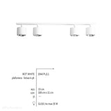 Biała lampa - spot sufitowa, plafon 2+2 (regulowana, ustawna 4xGU10) Aldex (Bot)1046PL/L1 - ePlafoniera