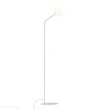 Biała lampa do salonu, mleczna kula na rurce (podłogowa, E14) Aldex (Pure) 1064A