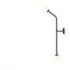 Czarna lampa do salonu, mleczne kule na rurce (pionowy kinkiet 2xE14) Aldex (Pure) 1064D1/2
