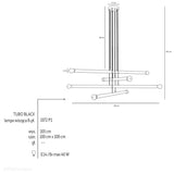 Żyrandol do salonu, biura - czarna lampa wisząca rurki (8xE14) Aldex (tubo) 1072P1