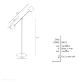 Nowoczesna lampa regulowana, podłogowa, mleczne kule 2x14cm (E14) Aldex (Ohio) 1081A1