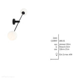 Nowoczesna lampa ścienna, kinkiet, mleczne kule 2x14cm (E14) Aldex (Ohio) 1081D1
