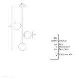 Lampa sufitowa 84cm, czarna, mleczne kule 3x14cm (E14) Aldex (Libra) 1094PL-E1