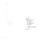 Lampa sufitowa Gallia Long White, biała - Aldex, 1095PL-GL (E27, 95cm)