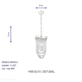Romantyczny żyrandol - lampa szklane rurki, 1xE27, Lucea 1466-52-01 SETUBAL - ePlafoniera