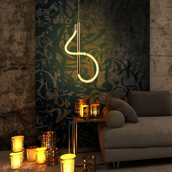 Nowoczesna lampa wisząca LED do salonu (złota 50cm) Lucea 80391-01-P01-FG PARADAS